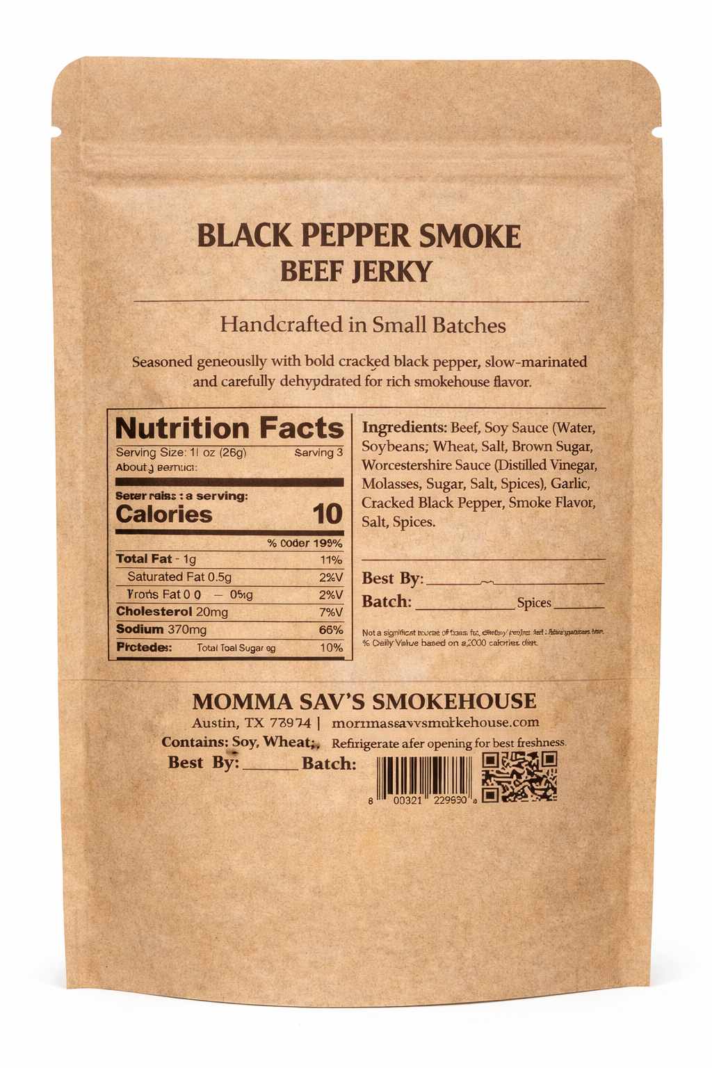 Black Pepper Smoke Beef Jerkey